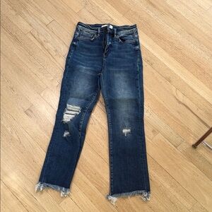 Flying Monkey Blue Straight Leg Jeans with Distressed Details NWOT